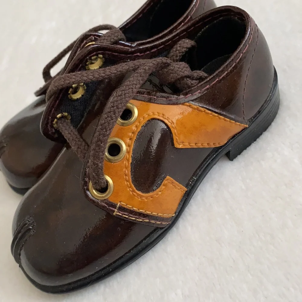 Vintage | Toddler Saddle Shoes Brown Oxfords Crown Heel Made in USA Retro (5)